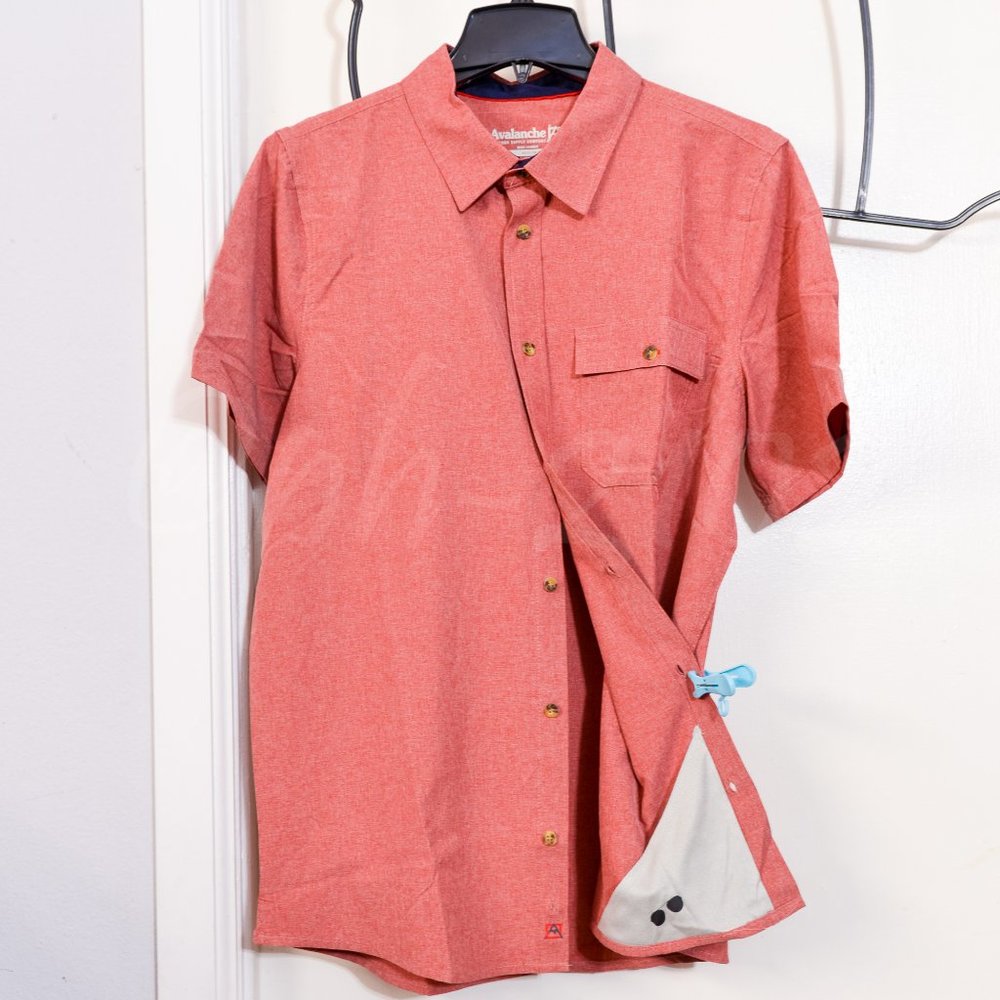 NWT Avalanche Men's Short Sleeve Woven Shirts RED - Picture 3 of 5